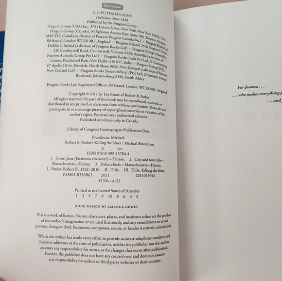 Robert B. Parker's "Killing the Blues" A Jesse Stone Novel by Michael Brandman - Picture 7 of 8